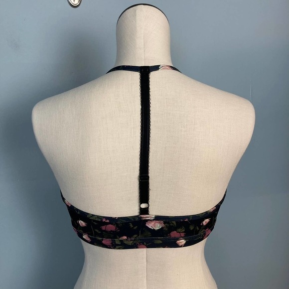 FABLETICS Nayara Lightly Lined Black Pink Floral Y Back Sports Bra Size XS - Picture 4 of 11